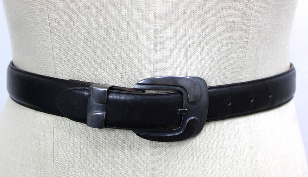 Vintage PAT AREIAS 925 Sterling Silver Signed Modernist Heavy Buckle Set Size 28